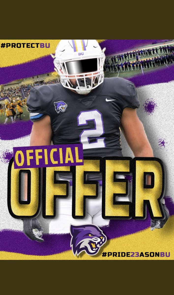 Blesses and honored to receive my first offer from <a href="/BU_FootballTN/">Bethel University Football (TN)</a> <a href="/CMontgomeryLS/">Craig Montgomery</a> <a href="/Coach_Casper/">Coach Casey Casper</a> <a href="/BlaineSiddersJr/">Blaine Sidders Jr.</a> <a href="/CWRedHawksFB/">Creek Wood Football</a>