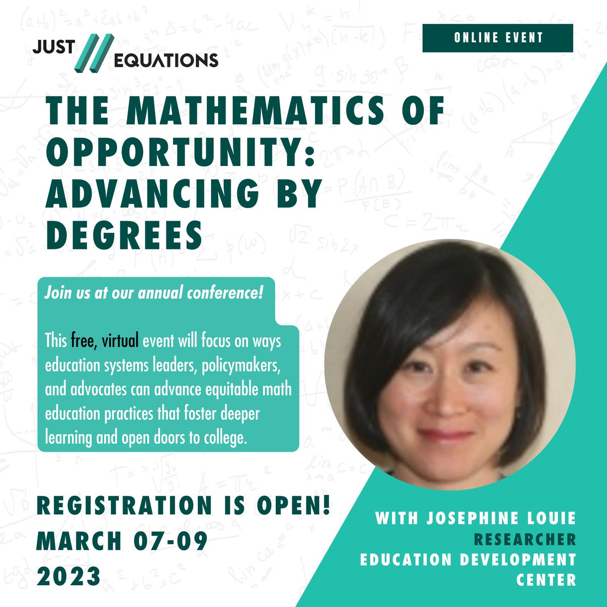 imathination's tweet photo. I'll be moderating a panel of amazing humans @ShellyMJones1 @AshleyCKearney & Josephine Louie at #JUST_Equations Conference.
@TODOSmath sponsored session: Responsive Math: Activating Policies Practices & Resources
https://t.co/biLdZJaOm6
#TMO23 #STEMequity #MathEquity https://t.co/G33cuya1wt