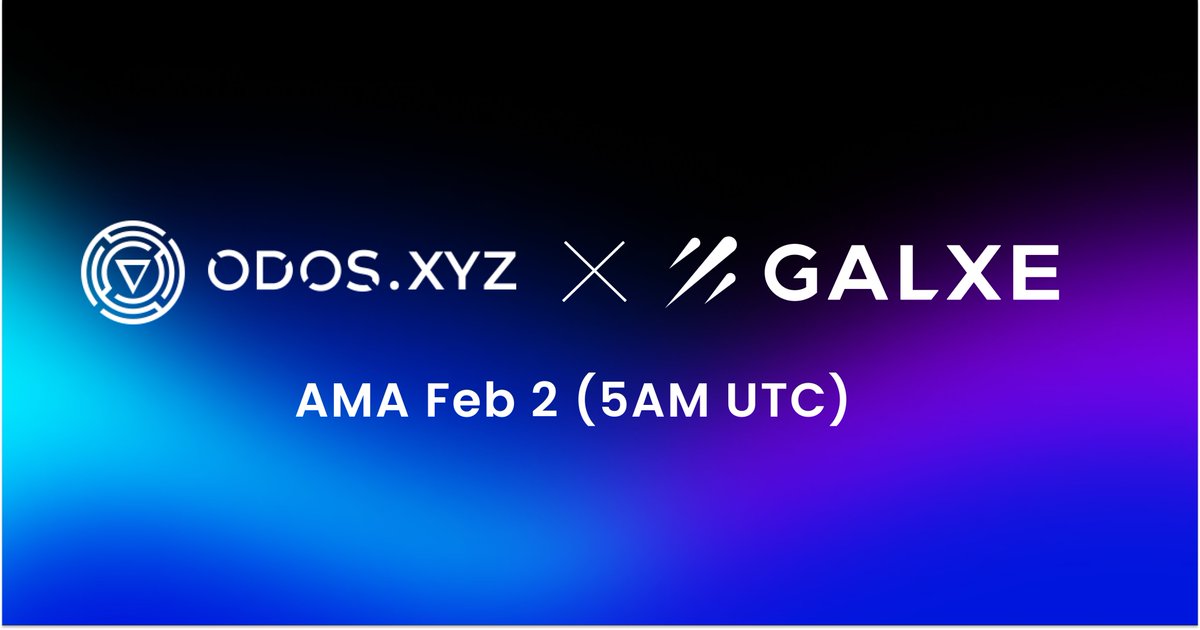 Galxe's tweet photo. Find your path on https://t.co/RlnJ9xhXf2 - the DEFI aggregator that offers unique smart order routing, multi-token input swaps and novel UX.

Join #Galxe for an AMA with @odosprotocol to learn about their successful launch and campaigns.

Tune in ➡️ https://t.co/OZoxHYaS6Q https://t.co/mkwYuiPvlI