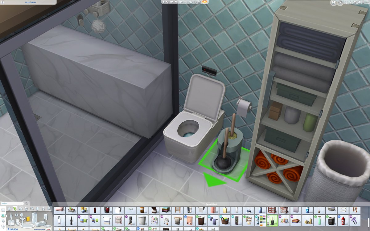 asimialex's tweet photo. I'm sorry but i am not gonna put this ugly plastic monstrosity in my bathroom. All i would have needed is a brush in a sleek metal container. The plunger belongs hidden in a cabinet.
#TheSims4 #BathroomClutterKit #TheSims https://t.co/DrESDzQYGQ