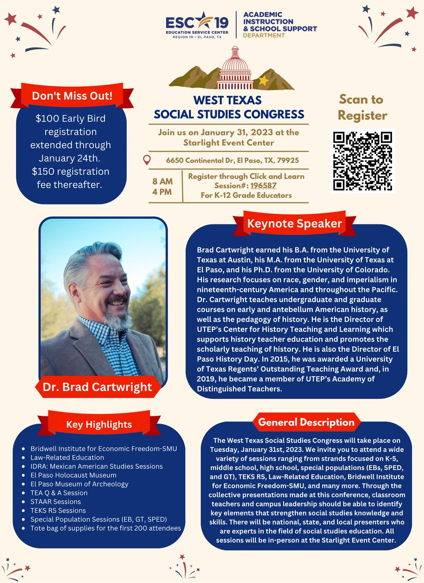 vvillarreal31's tweet photo. Awesome day of learning at the West Texas Social Studies Congress WTSSC. Great presenters! Excellent teaching strategies!! @ESCRegion19  @IlianaEdTech_SS #socialstudies #STAARready #teacherslearning https://t.co/Q3IQBCwp2X