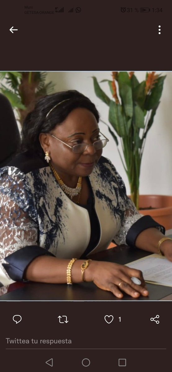 Manuela ROKA BOTEY, la primera Ministra de Gobierno, una gran mujer coordinará la nueva Administración de Guinea Ecuatorial. Mis efusivas felicitaciones, Excelencia!!!. #IgualdadDeGenero #Empoderamiento