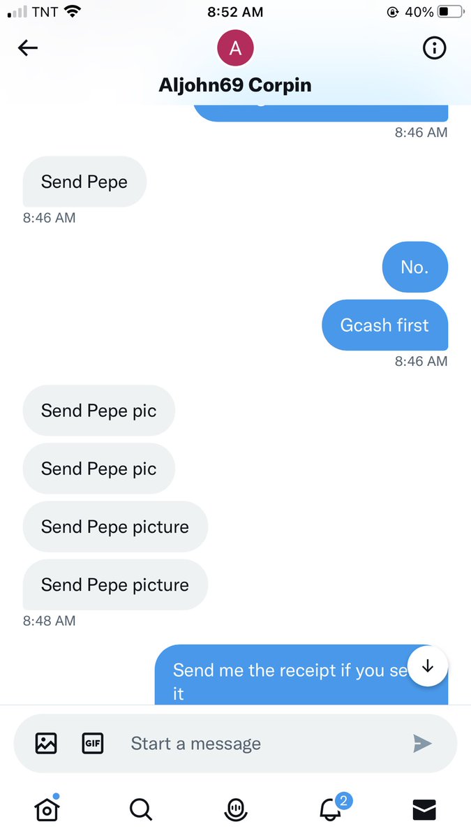 OlwaysBang's tweet photo. @acorpin60 tangina neto, puro send pepe di naman makapag gcash lol https://t.co/GssinXHW6R