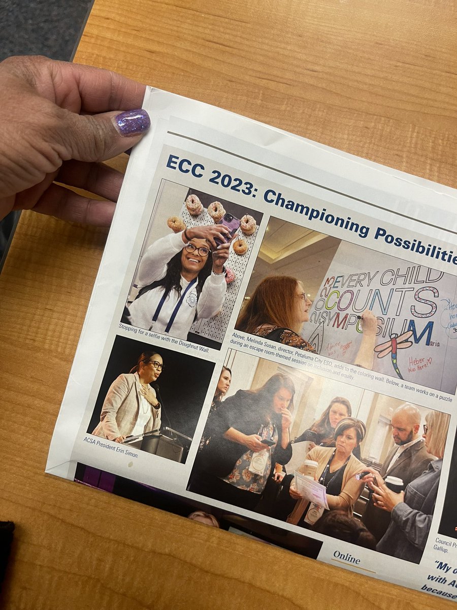 MinaJBlazy's tweet photo. In honor of @ACSA_info #EveryChildCounts symposium, I was featured in the EdCal paper - and they have proof, i stopped to take a selfie with the donut wall! #EdCal #DonutWallPhoto https://t.co/JBiZz7Byof