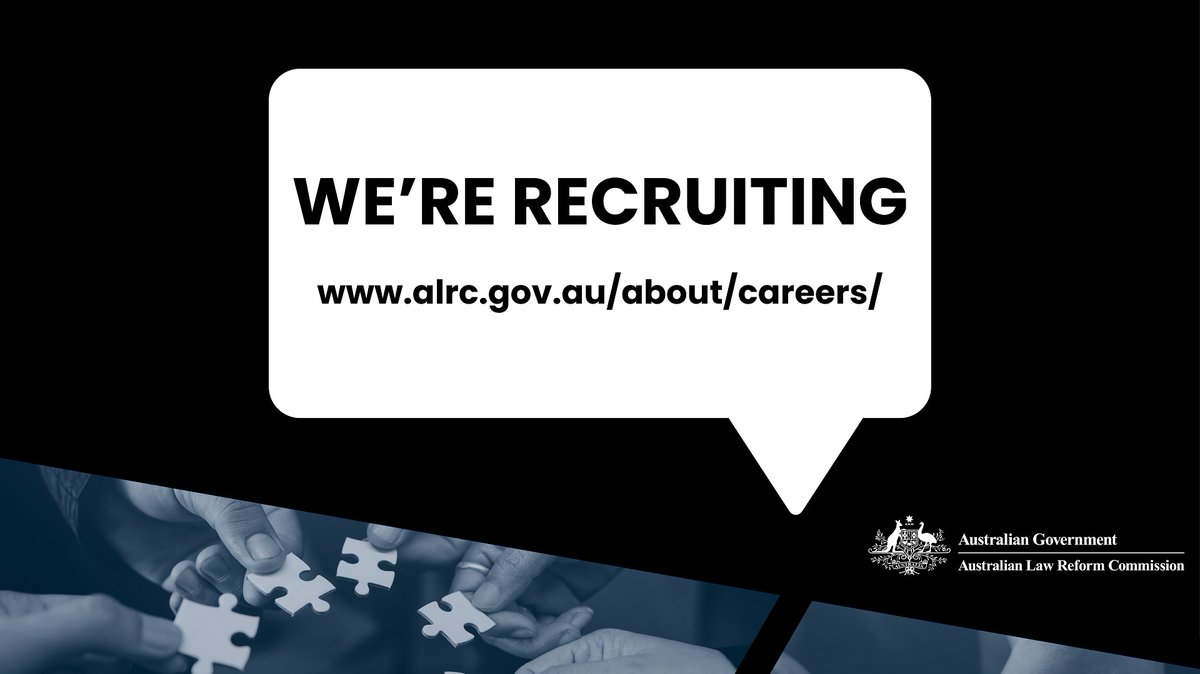 AusLawReform's tweet photo. RECRUITING NOW - LEGAL OFFICER
The ALRC is recruiting for a Legal Officer (APS5-6).
The role is based in Brisbane.
Applications close 17 Feb 2023.
https://t.co/hSDLW9QzT9

#auslaw #recruiting #legal #legaljobs #lawjobs https://t.co/wsmk4XqZuy