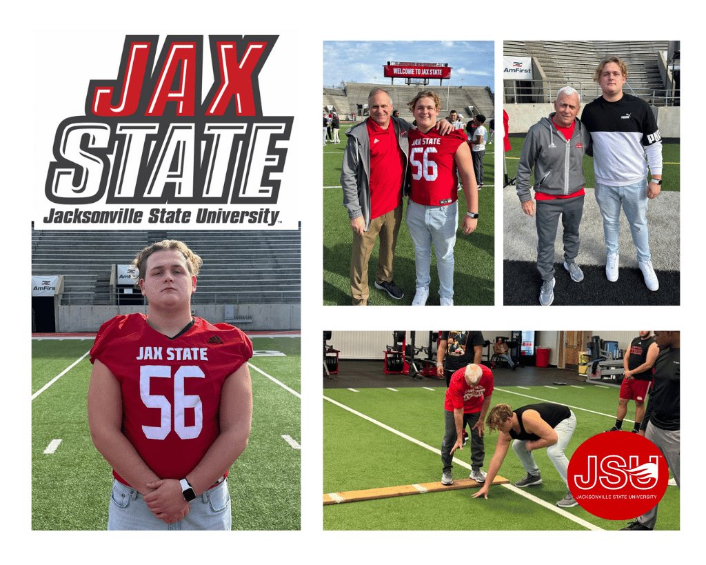 CotneyWilliam's tweet photo. Thanks to @RealCoachRod and @coachpkirkland for a great visit to @JSUNews. Loved working with Coach Trickett and @Coach_Dressler. I am so grateful for the opportunity to be a part of the @JaxStateFB family. #HardEdge https://t.co/93WKRdAx0m