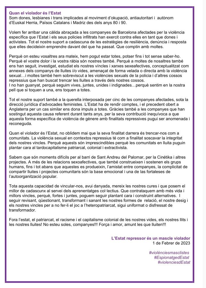 #EspionatgedEstat #violènciesmasclistes #violenciesdEstat