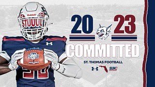 #AGTG Beyond blessed to announce that I have committed to St. Thomas University!! 
@Coach_Oscar13 <a href="/CreekFootball1/">Coconut Creek FB</a> <a href="/CoachSloan96/">Johnnie Sloan</a> <a href="/JCoop_Agent/">James Cooper</a> <a href="/STU_Football/">STU Football</a> <a href="/larryblustein/">Blustein Recruiting</a>