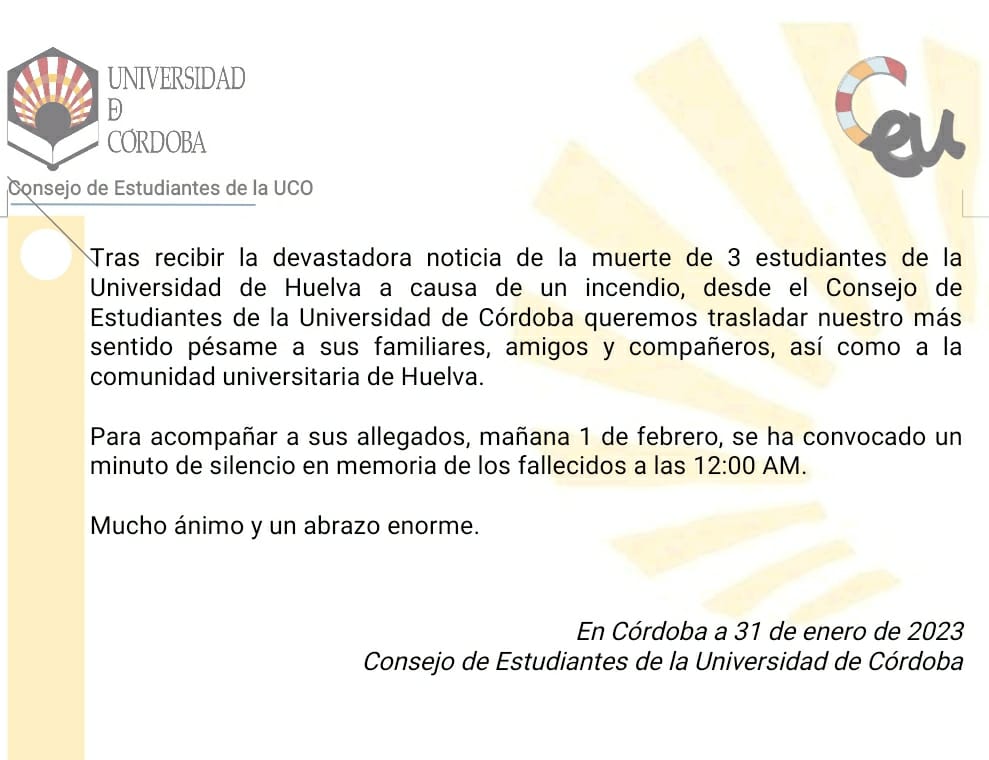 Os acompañamos en el sentimiento a todos/as vosotros/as🤍