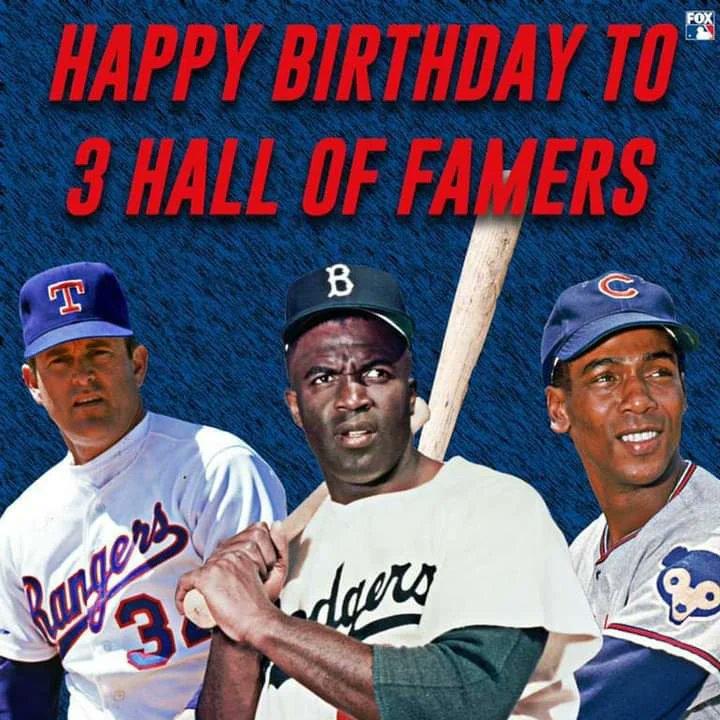 Happy Birthday to the MLB Hall Of Famers! Nolan Ryan, the late great Jackie Robinson, & the late great Ernie Banks. 