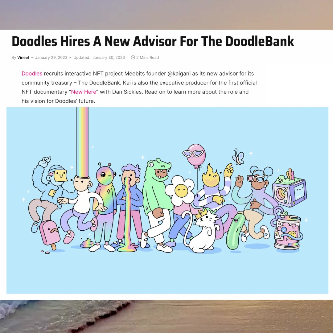 🚨🚨Read on to learn more about the role and his vision for Doodles’ future.

Let us know what you think in the comments section!

nftevening.com/doodles-hires-…

#doodles #digitalart #collectibles #digitalcollections #iggyboy