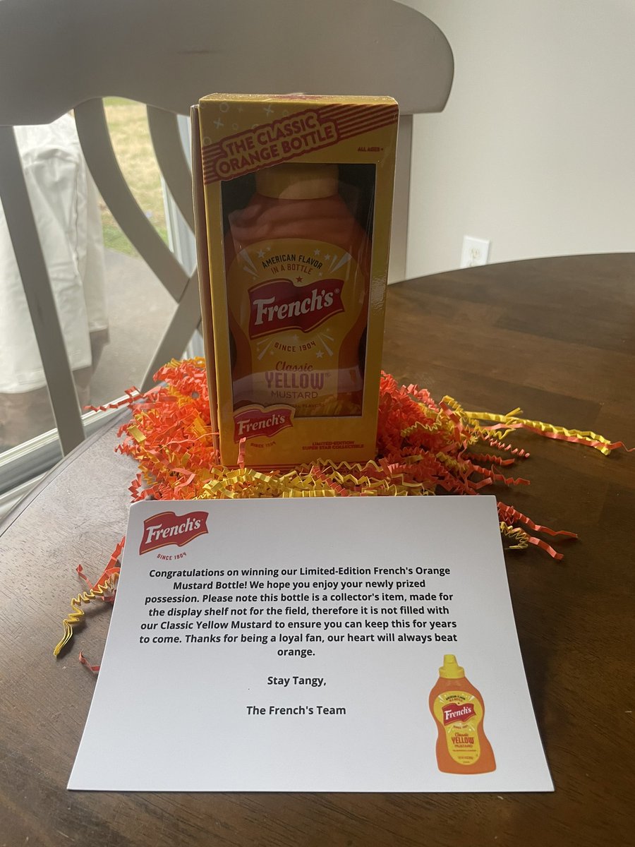 Ksloan57's tweet photo. Finally came in the mail. Thanks @Frenchs https://t.co/HfdMBR44Ad
