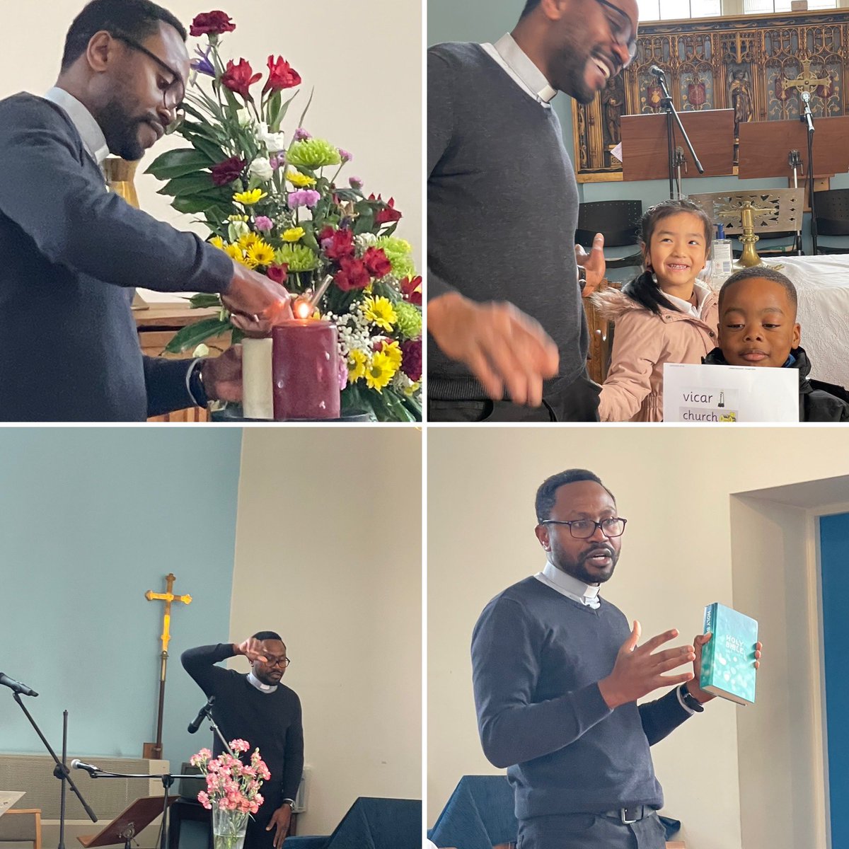 Today we visited St Johns Church where we were greeted by Rev Timi. He talked about what the Church means and the things that might happen at a church. We explored the environment looking out for key objects from our list as Timi explained its importance. Thank you for having us