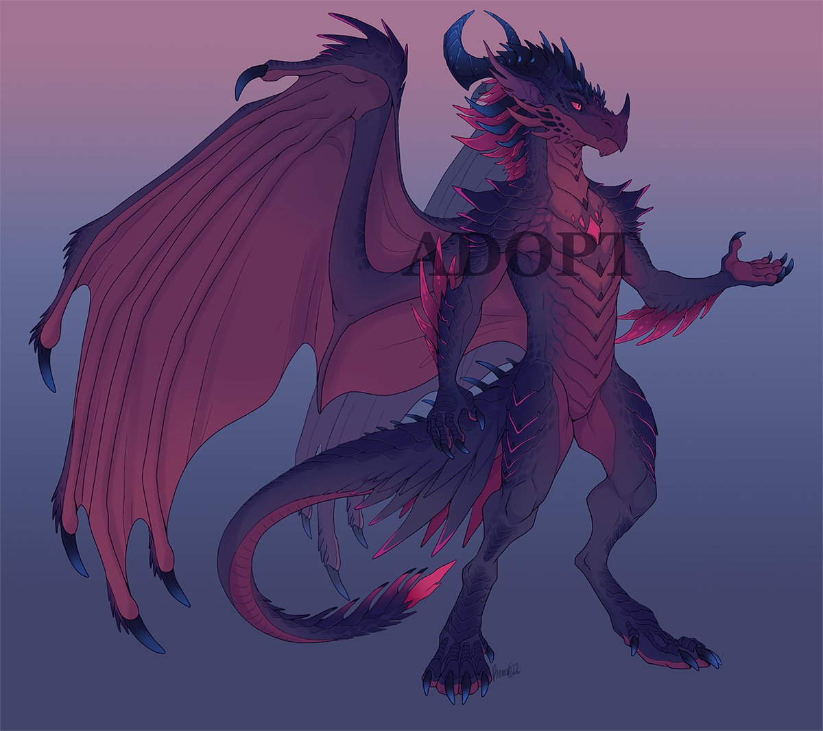 wings tail horns claws dragon full body solo  illustration images