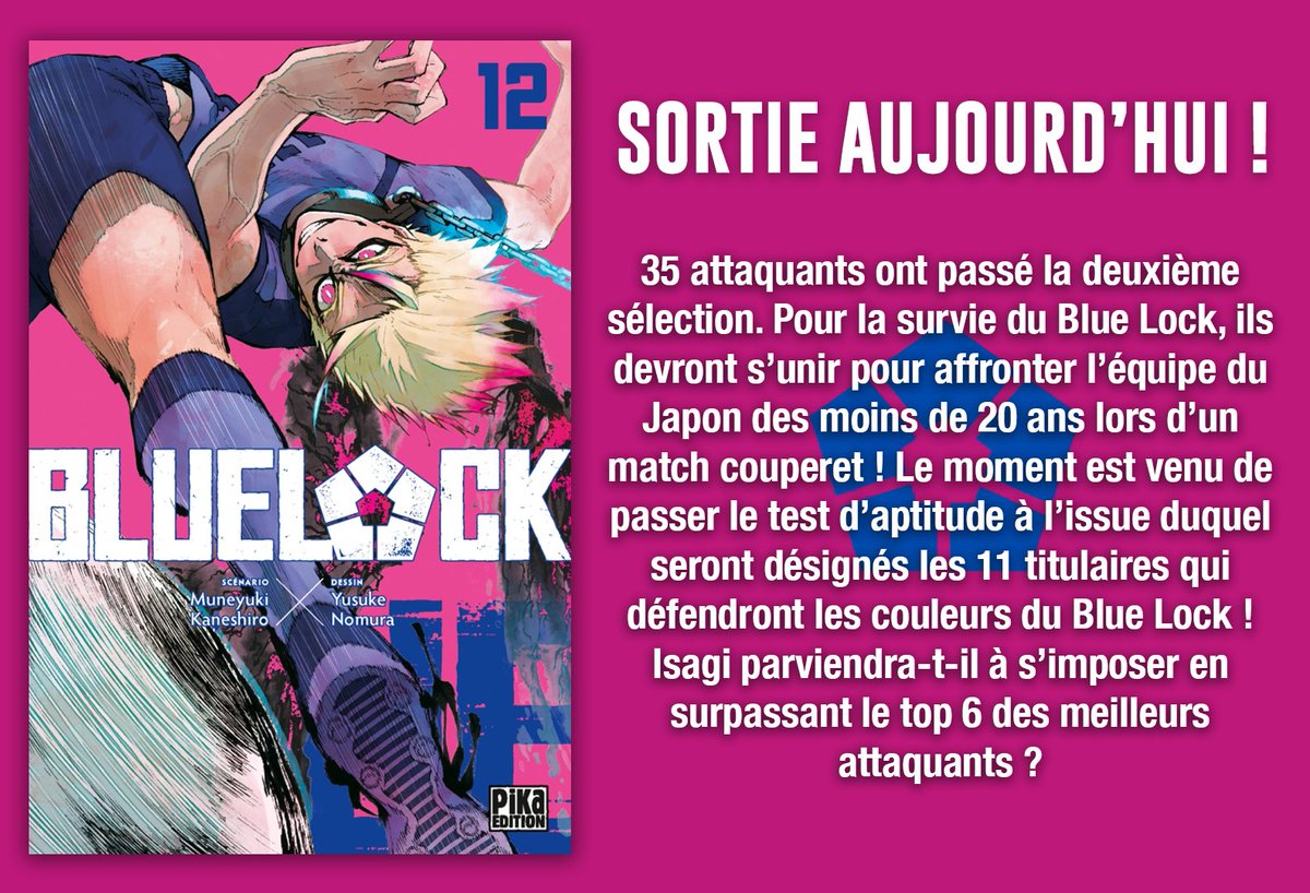 Blue Lock France on Twitter: "Le tome 12 de Blue Lock sort aujourd'hui