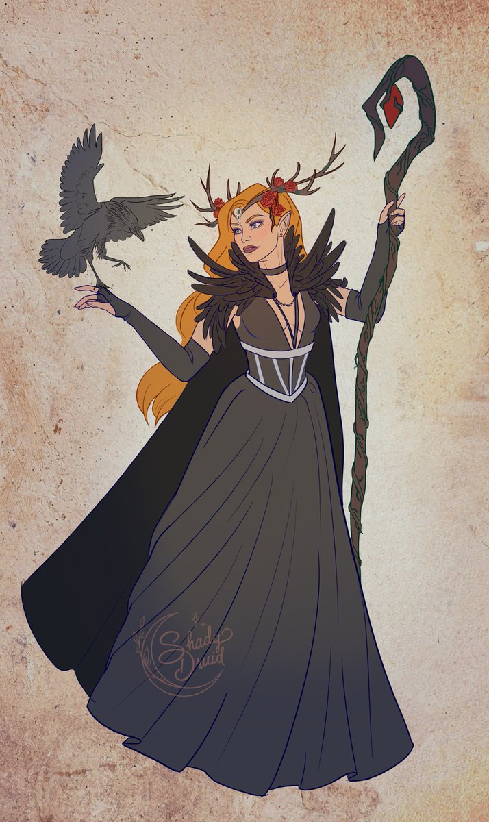 shadydruid's tweet photo. WHAT IF Keyleth was the Champion of the Raven Queen?? WIP #TheLegendOfVoxMachinaSpoilers #CriticalRoleSpoilers https://t.co/tErm1k90db