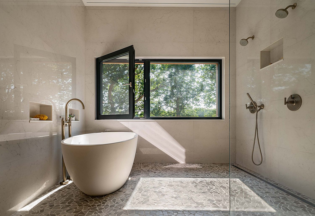 The wetroom beckons
Warm shower thoughts to be had
Air dry in the sun

Photo: @EricRothPhoto

#haiku #wetroom #homespa #showerwindow #HinghamMA #greenhome #bathroomdesign #dreamhome #nehome #sustainabledesign #zeroenergy