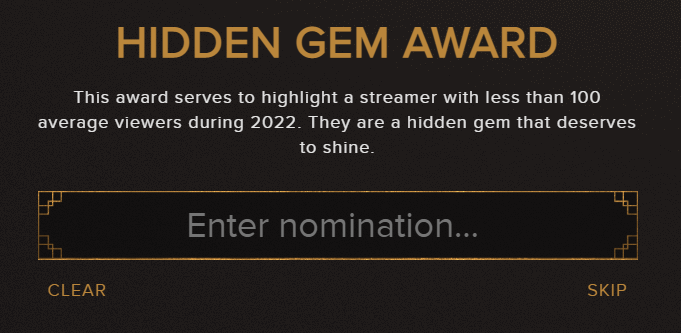 StreamerAwards's tweet photo. Peep this new category https://t.co/PXtdtdd18Q