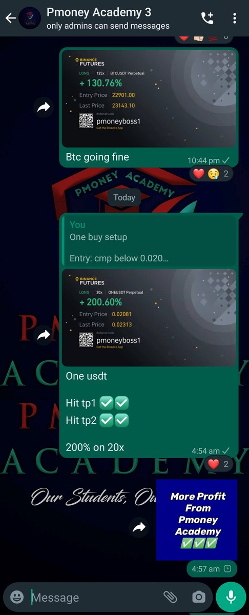pmoneyacademy's tweet photo. On today's episode 

We roasted BTC and deep fried ONE 

BTC HIT TP1 ✅️
ONE HIT TP1&amp; TP2 ✅️✅️ https://t.co/xv78ieOCHj