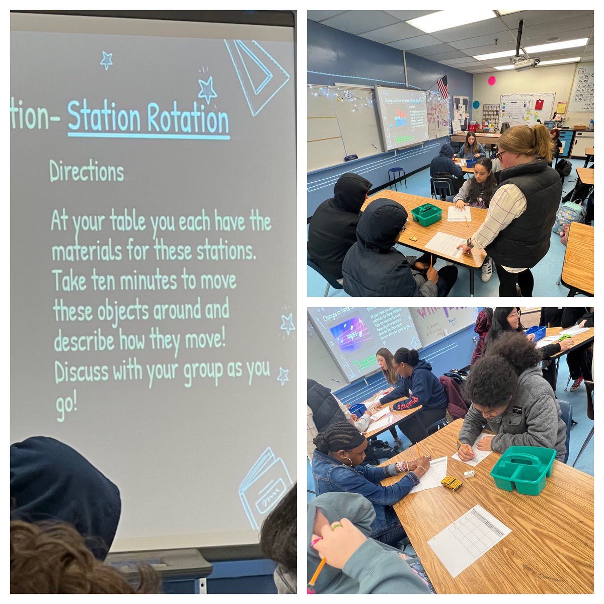 Ms. Jacobs, 7th grade science at <a href="/OMMNAACPS/">OldMillNorth</a> using hands on activities to get her students engaged and excited about forces &amp; motion! 👏🏻📖✏️👩🏼‍🏫<a href="/AACPSRightStart/">AACPSRightStart</a>