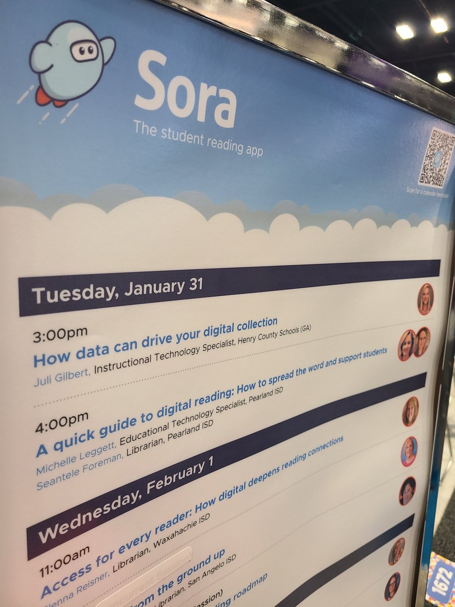 Our very own Juli Gilbert presenting at @TCEA in the @OverDriveInc Sora booth! @HenryCountyBOE is the largest Sora user in the WORLD! #henryreads #tcea2023