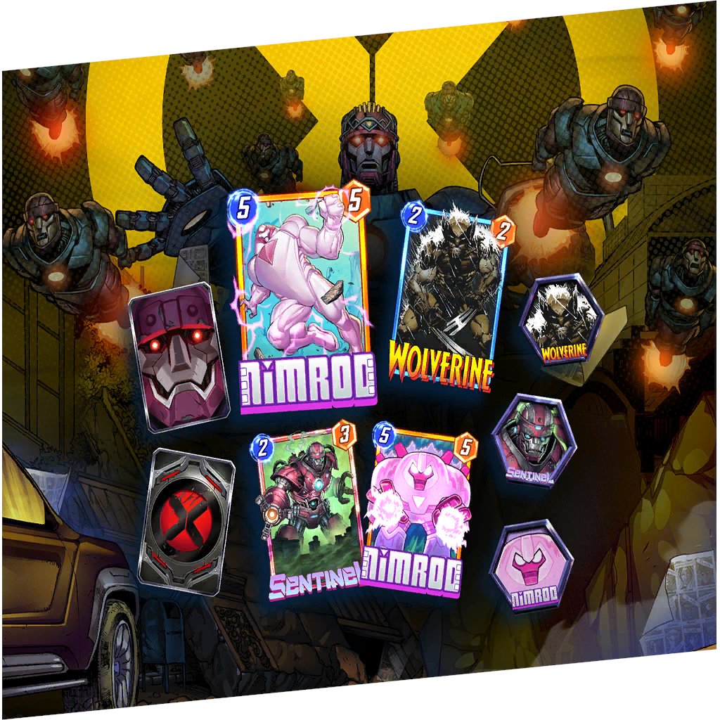 MarvelSnapZone's tweet image. Lots to unpack in this #MarvelSnap patch!
First up, the March 2023 season is likely to be Nimrod, (newly buffed) Wolverine, and Sentinel!
Details: marvelsnapzone.com/march-2023-sea…