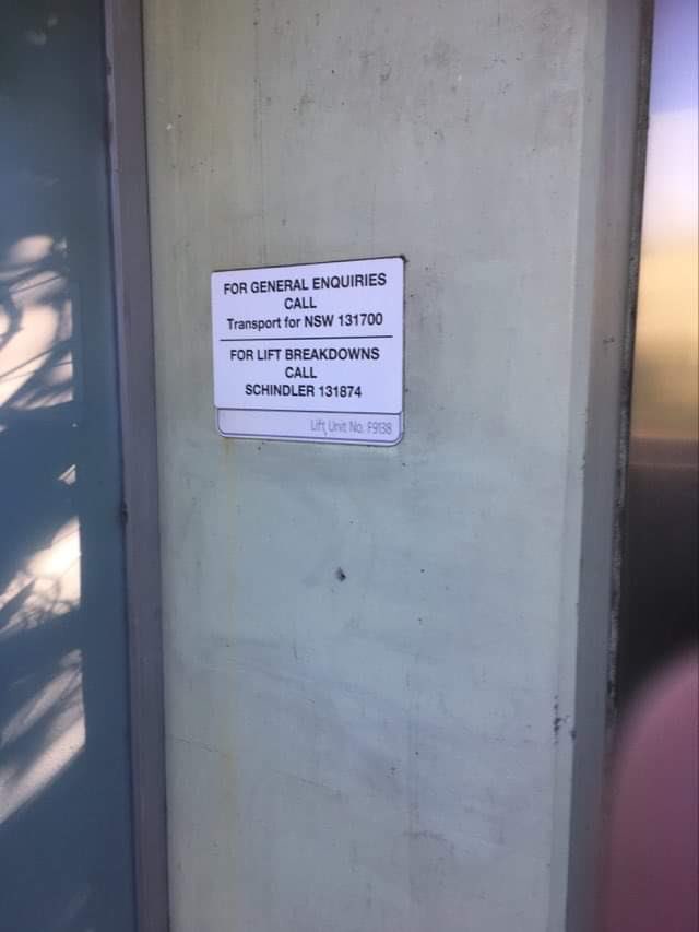 CorruptNSW's tweet photo. @TransportforNSW #nswpol #auspol
NOT fixed for 3 wks as no longer maintained by Schindler.Somebody else has contract. How about changing contact ph numbers on signs
Heart attacks, broken hips trying to attempt stairs ?!🤬
HWY overpass Cnr South St/Silverwater Rd Rydalmere https://t.co/v3shp75DT2