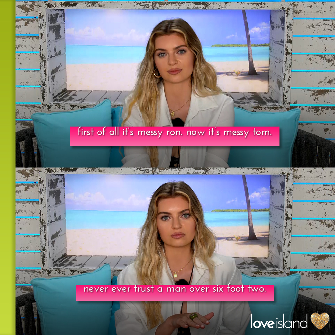 LoveIsland's tweet photo. Raise your hand if you've ever been personally victimised by a guy over 6ft 2" 😉 #LoveIsland https://t.co/LoaSs08uEV