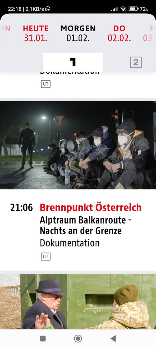 Morgen gibt's 20.15h eine DOK1. Ich mache durch und treffe Menschen der Nacht. Ok. ABER: Danach, um 21.06h kommt ein "Brennpunkt": Die Kollegen sind die Balkanroute abgefahren: Harte Währung. Teilweise unfassbar. Ich möchte Euch das besonders empfehlen.  Heftig, was da abgeht.