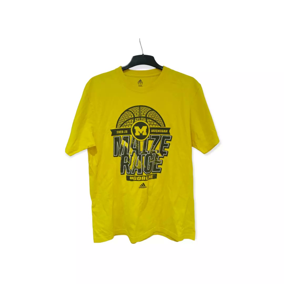 Michigan Wolverines NCAA Basketball &amp; Am. Football tees, size XL, £12 each or both for £20 Inc postage