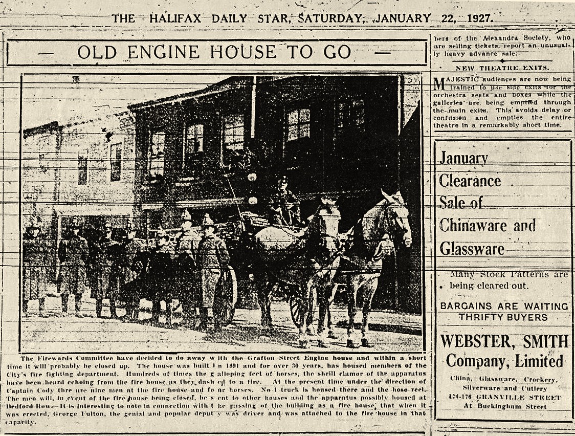 of Halifax Regional Fire &amp; Emergency history. 
Commissioned in 1891, the building you know today as Stubborn Goat Gastropub once housed Halifax's Chemical Engines, the Ladder Company for the South End as well as a sleigh for use during the winter months.