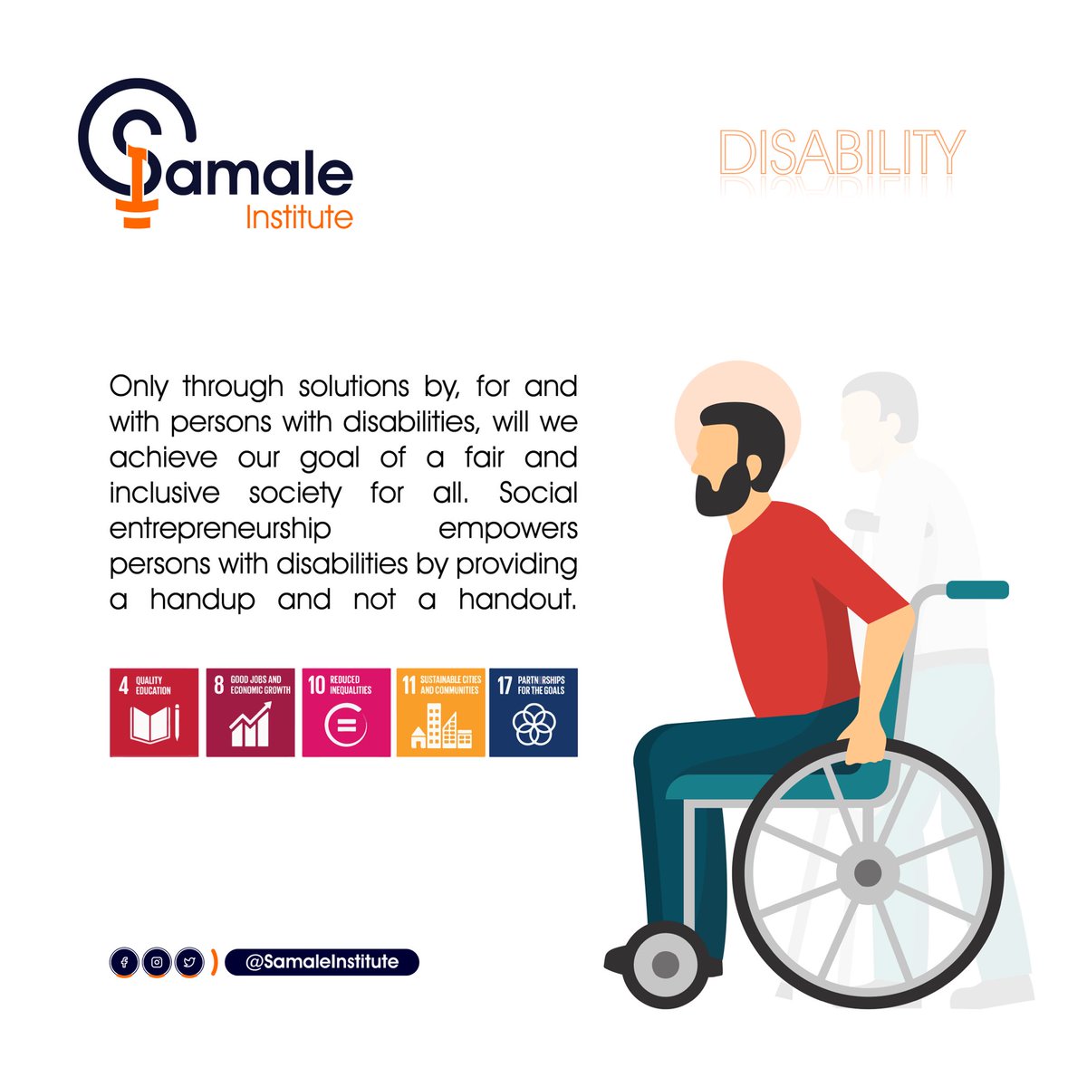 SamaleInstitute's tweet photo. Let’s show kindness and respect to people with disabilities.
#CreatingBetterSomalia #TheSomaliaWeWant #DisabilityRights #inclusion https://t.co/ZTCtuJm3DV