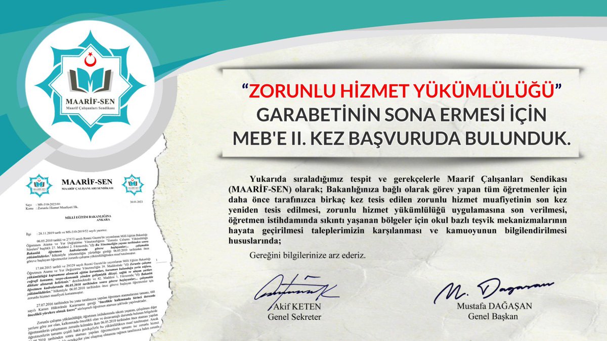 Diğerlerinden de bekliyoruz
#MebZorunluAffıDuy
