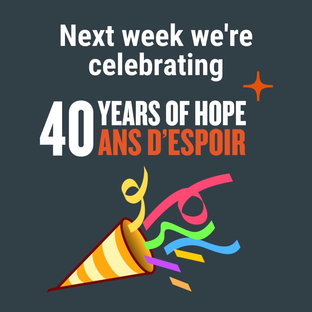 Shepherds of Good Hope is turning 40 next week!!! 🎉🎉🎉 We've got some fun things planned to help us celebrate. In fact, we plan on celebrating all year long!!! Watch our socials as we kick things off! #Sheps40 #Ottawa