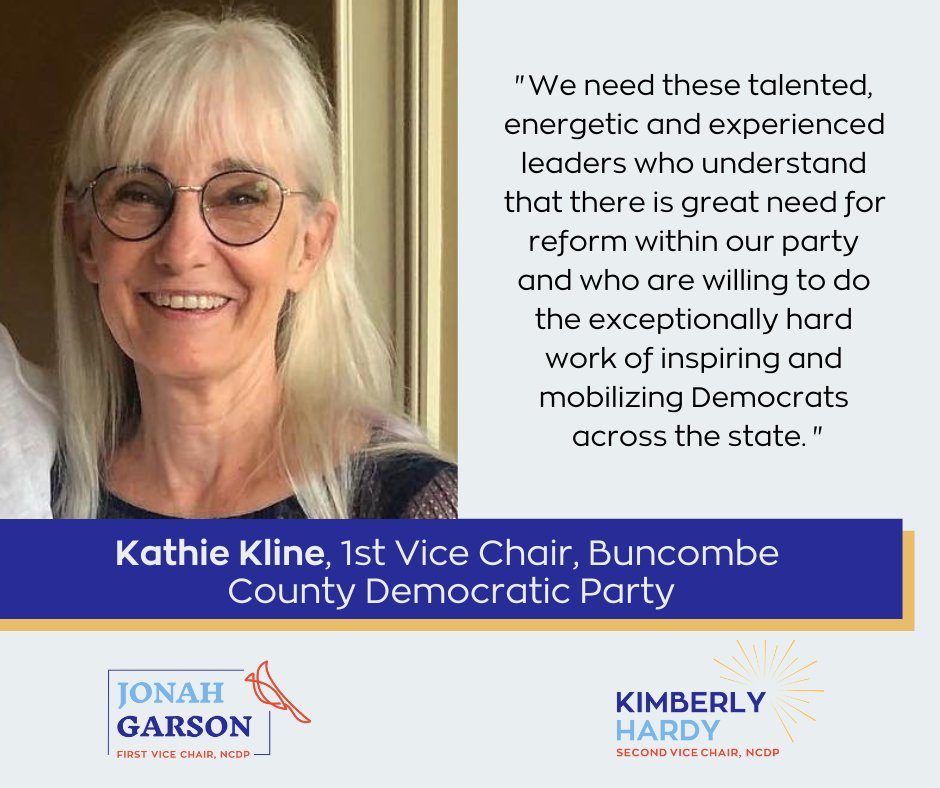 I have a real fondness for the @BuncombeDems, who like my hometown @CCDemParty often face the BRUNT of the GOP's gerrymanders. I appreciate Kathie Kline's clear-eyed vision of what it's going to take to deliver Democratic victories in 2024. 6/7