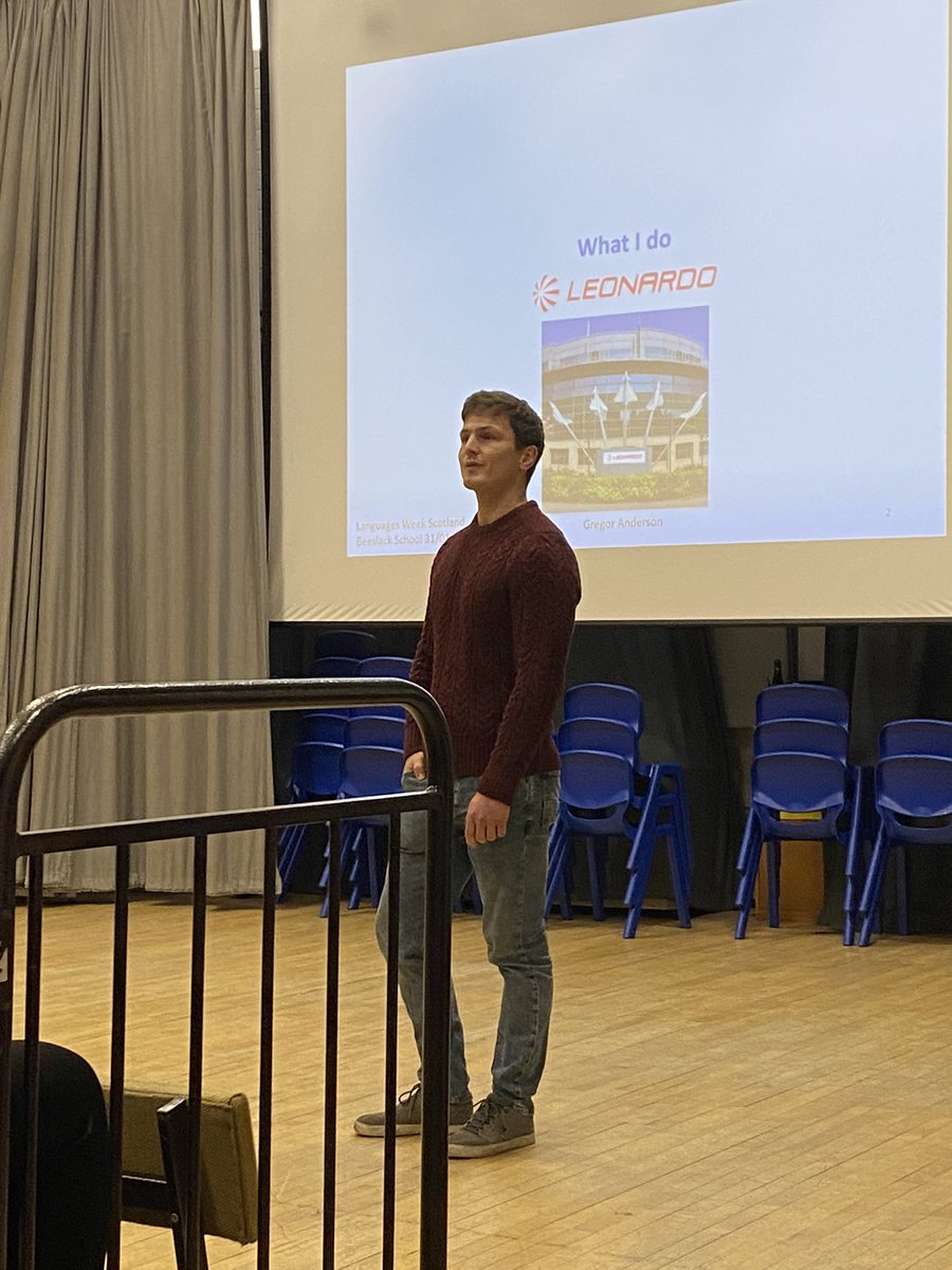 BeeslackDYW's tweet photo. Guten Tag @LangsWeekScot ! Today we welcomed Gregor who spoke to S2 about how learning a language at school had enabled him to spend a year abroad during his Engineering degree,opened up his career prospects and enriched his life socially and culturally🇩🇪#ScotlandLovesLanguages https://t.co/6MqaJWWOI3