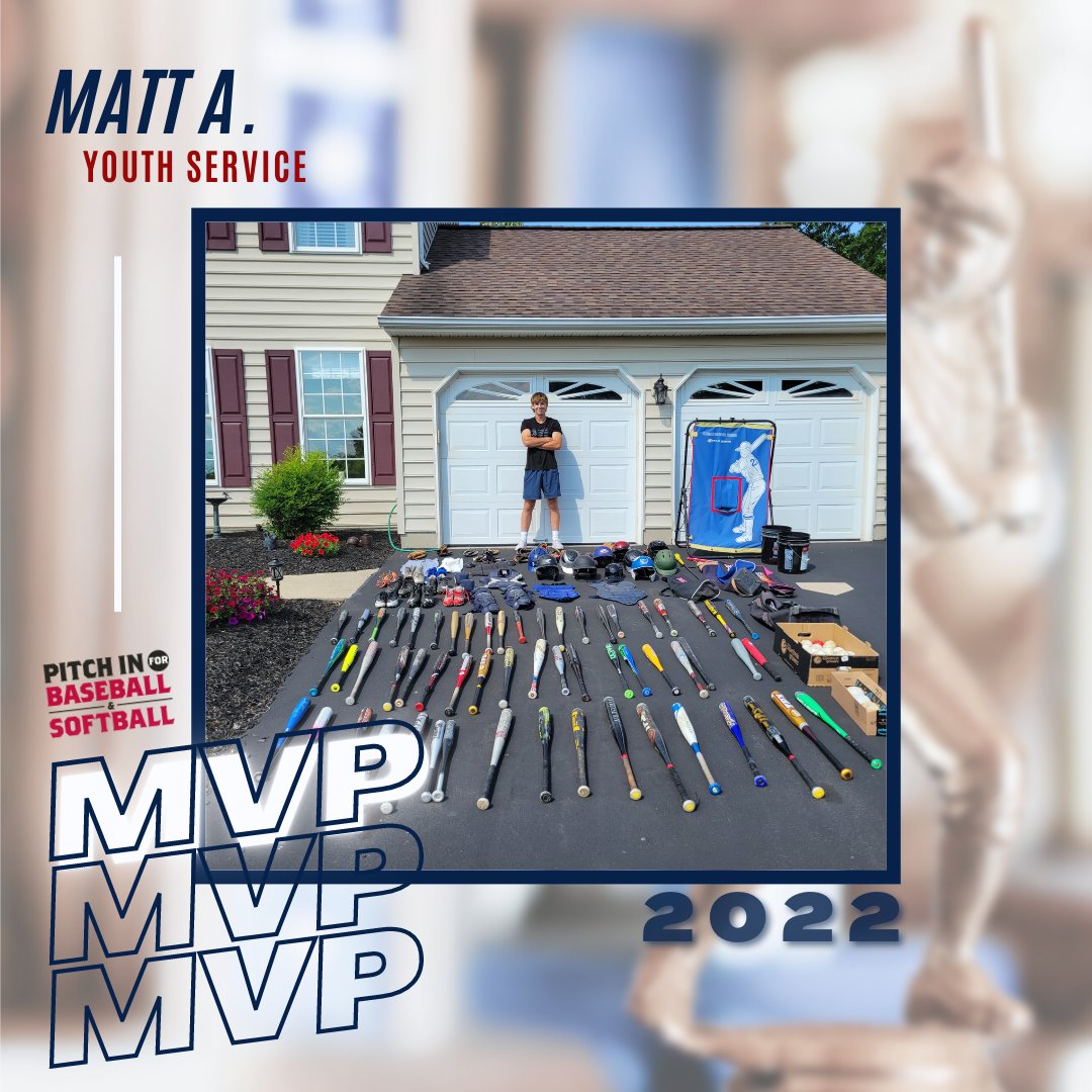 Pitch In For Baseball & Softball (@pifbs) on Twitter photo The winner of the 2022 PIFBS Youth Service MVP is <a href="/mattatchley_/">Matt Atchley</a>!
Matt's efforts led to an incredible equipment donation, a corporate donation, and even a feature in the local news outlet:
phillyburbs.com/story/news/locā¦
Congratulations to Matt and thank you for your support! The winner of the 2022 PIFBS Youth Service MVP is <a href="/mattatchley_/">Matt Atchley</a>!
Matt's efforts led to an incredible equipment donation, a corporate donation, and even a feature in the local news outlet:
phillyburbs.com/story/news/locā¦
Congratulations to Matt and thank you for your support!