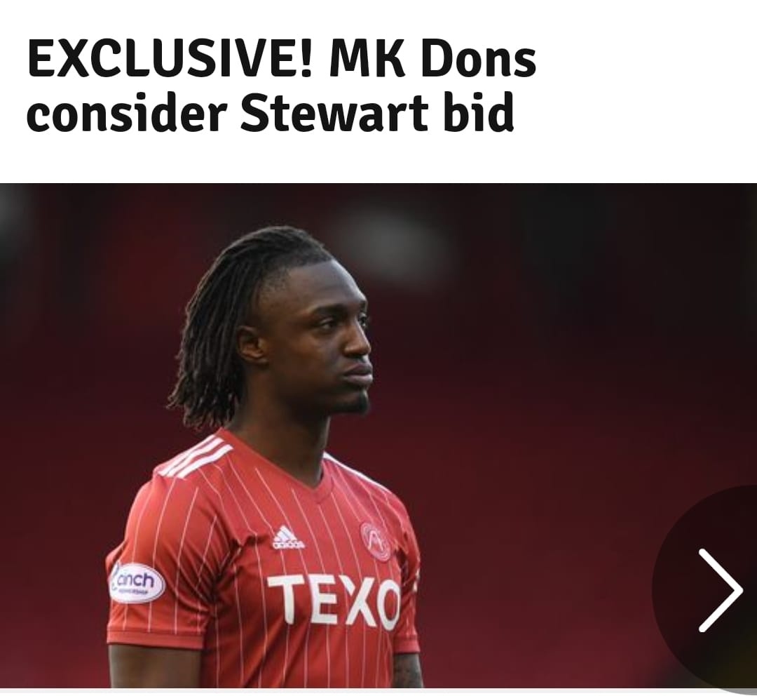 ChristopherHarv's tweet photo. I understand that Anthony Stewart has left Aberdeen on a permanent deal. https://t.co/n2a6cARpd0