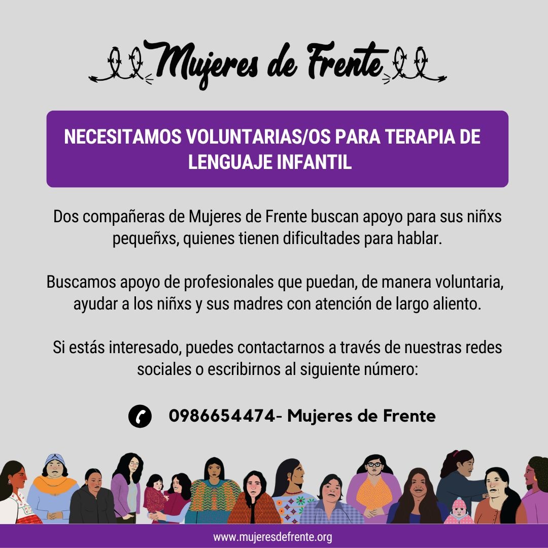 [BUSCAMOS TERAPISTA DEL LENGUAJE]
Nuestro modo de hacer es a través d la reciprocidad y en cooperación, así construimos comunidad 💜🔥
Necesitamos terapista de lenguaje.
Si conocen de alguien, por favor contáctense con nosotras. Agracedemos su apoyo

#encooperacion🔥