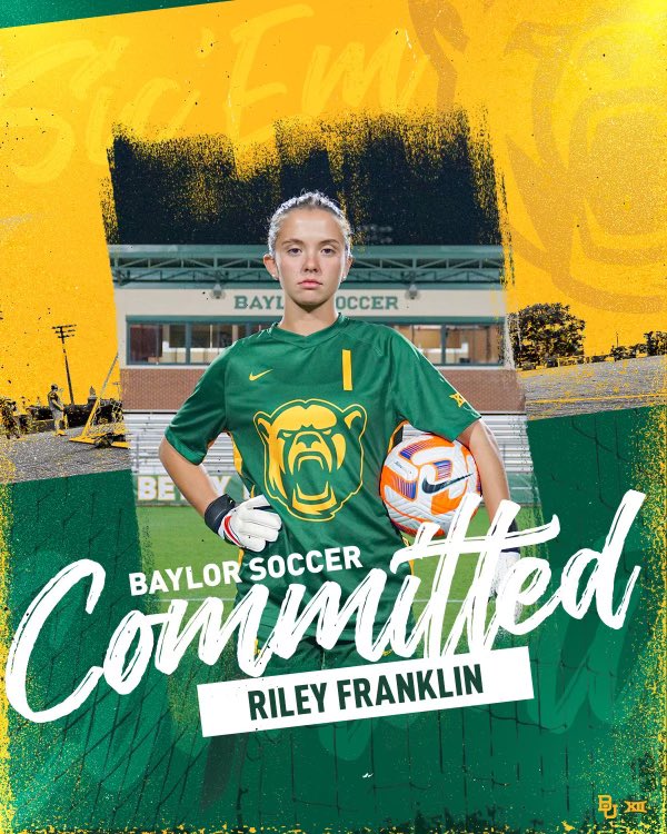 rileyofranklin's tweet photo. I am extremely excited and blessed to announce my verbal commitment to play D1 soccer for Baylor University!! Huge thanks to everyone who helped me on my journey to becoming the player and person I am today. Sic ‘Em Bears‼️🐻 @BaylorFutbol https://t.co/Kki8aVN1XJ