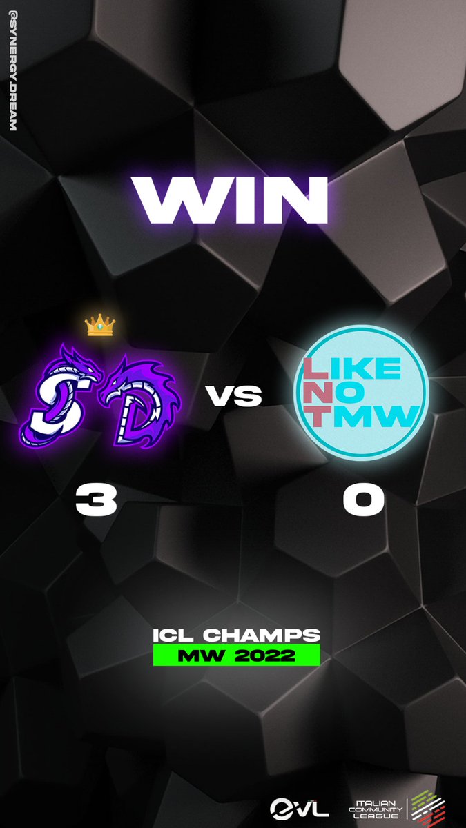 Vittoria clamorosa per i nostri ragazzi che avanzano nel girone della Loser Bracket!
Ggs ai "Like no tomorrow"
Si continua giovedì contro i <a href="/VECTOR__Esports/">VECTOR eSports</a>
LET'S GO SYNERGY💜🤍
-
<a href="/4r_Lion_/">Lion</a>
@perseting2
<a href="/T2PDante/">Dante</a>
Scythe
-
#liveinsynergy <a href="/ICL_italia/">Italian Community League</a>