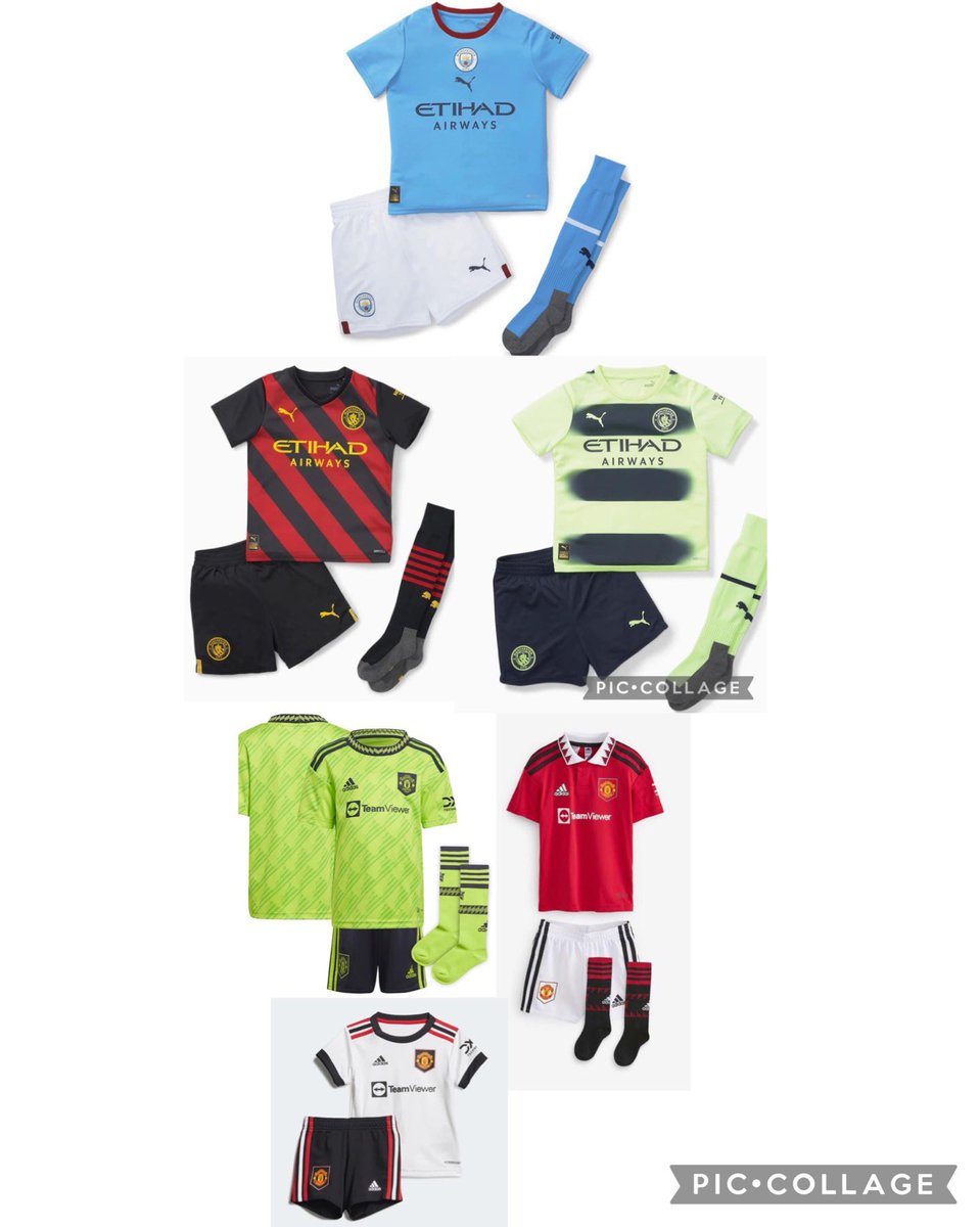 HWFootballShirt's tweet photo. #MCFC &amp; #MUFC kids kits &amp; mens shirts available 

Only £20 each on our current deal back to £30 next week

MESSAGE US TO ORDER - Can be sent in tomorrow’s post https://t.co/y9a0XsfuoL