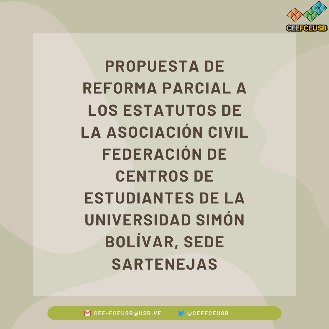 CEEFCEUSB's tweet image. Estimada comunidad estudiantil. 

De cara al próximo proceso electoral, según lo planteado en el calendario anteriormente posteado, estamos en el deber de explicar públicamente en que consiste la propuesta de reforma parcial a los estatutos de la AC-FCEUSB, sede Sartenejas.