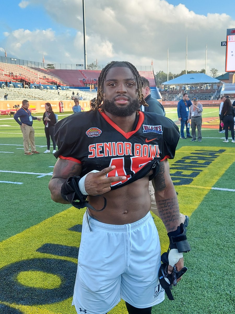 Jackson State University LB Aubrey Miller Jr. Reese's Senior Bowl practice