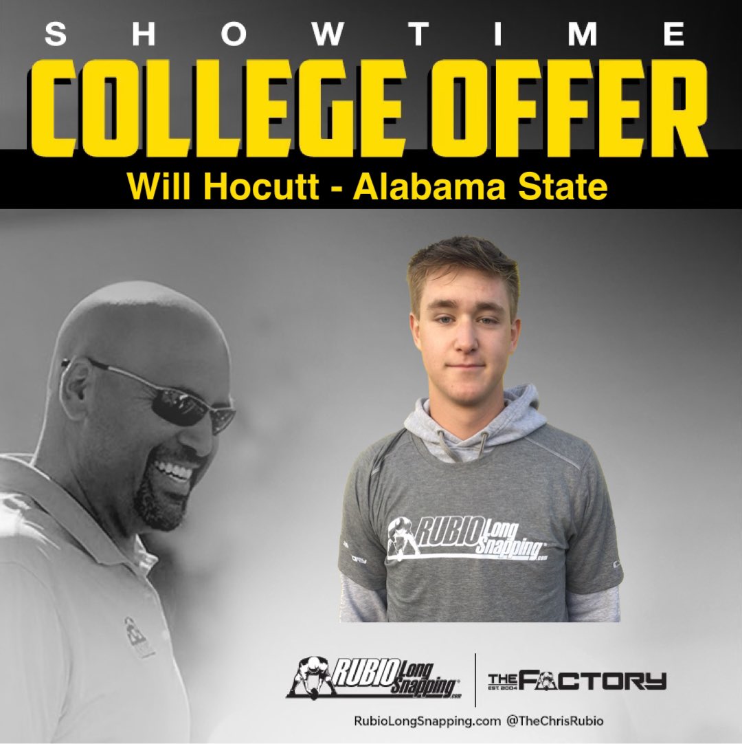 SHOWTIME!!!

Rubio Long Snapper Will Hocutt (AL, 2023) has picked up a scholarship offer to Alabama State! #RubioFamily | #TheFactoryJustKeepsOnProducing 

rubiolongsnapping.com/player-ranking…