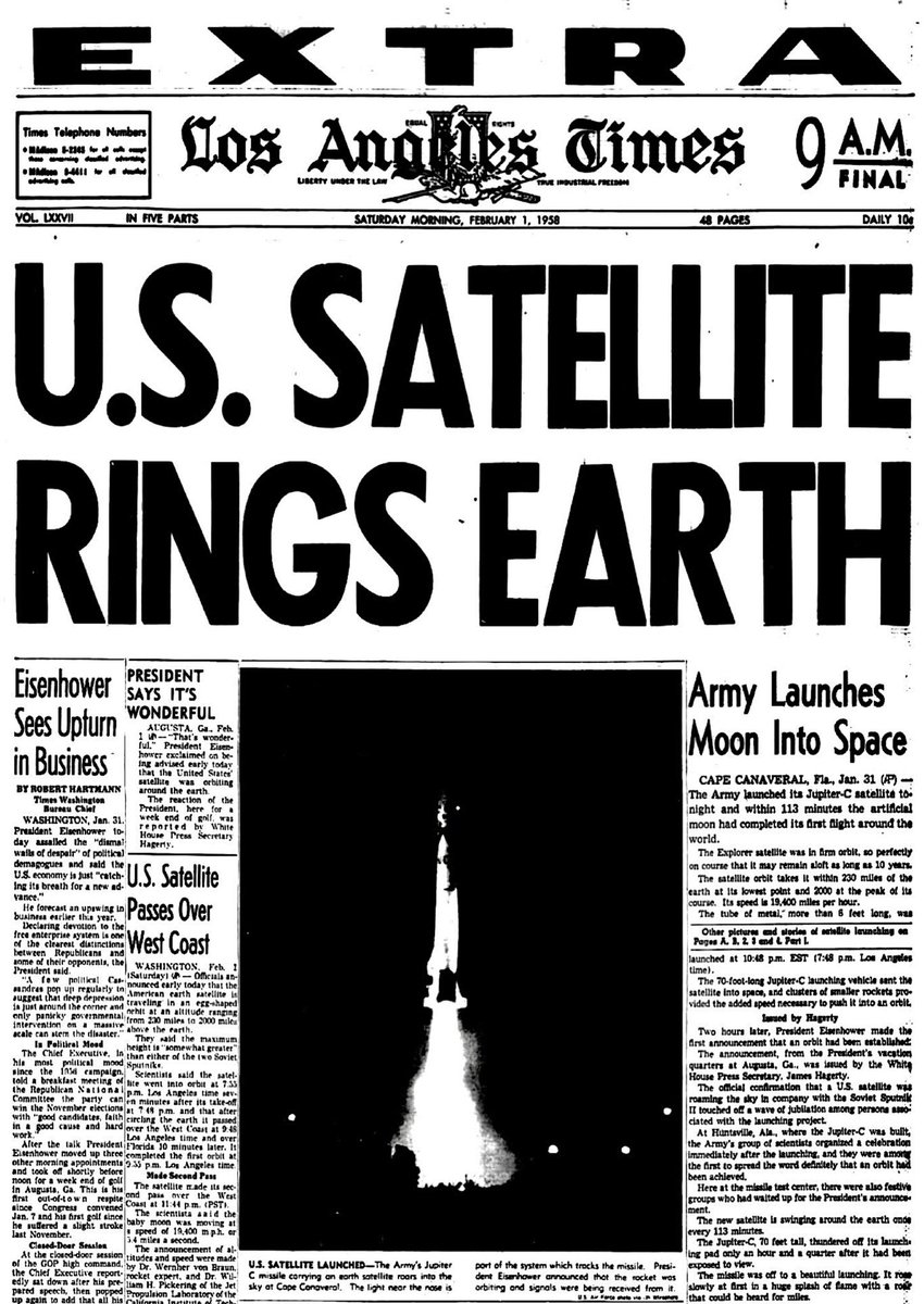 RetroNewsNow on Twitter "🇺🇸On January 31, 1958, the first successful American satellite
