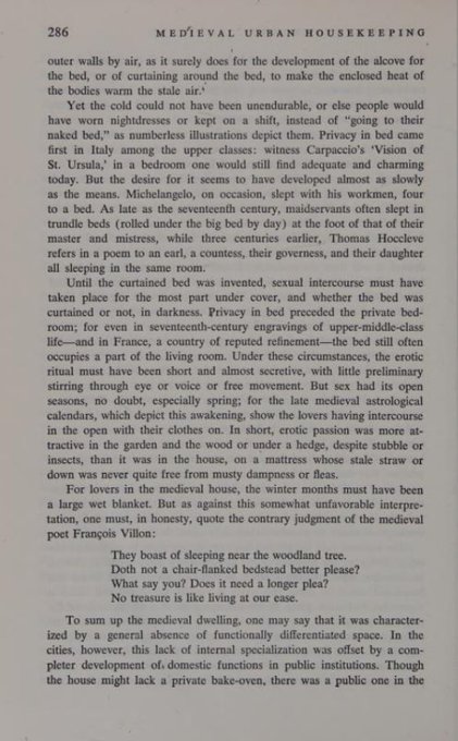 哈哈哈论文参考文献的其中一段，中世纪建筑史 概括：17世纪隐私思想的发展，开始推崇私人卧室，私人厕所等等，以及保暖材料的发展室内温度升高，和窗帘的发明，让情人文化盛行 在这之前sex在黑暗中进行，是私密和短暂的，没有视觉和听觉等刺激 性有开放的季节，中世纪的占星日历：情侣穿着衣服打野炮<a href="/tag/%E6%8E%92%E7%90%83%E5%B0%91%E5%B9%B4"class="tags"><span>#排球少年</span></a><a href="/tag/%E5%AE%AB%E4%BE%91"class="tags"><span>#宫侑</span></a>