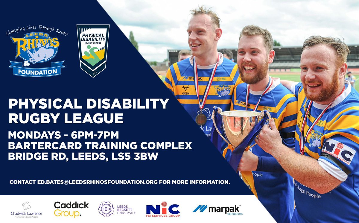 Always looking for new talent at the Rhinos. New season coming up with some great opportunities to play at pro grounds. #pdrl #parasport #rugbyleague #physicaldisabilty #disabilitysport