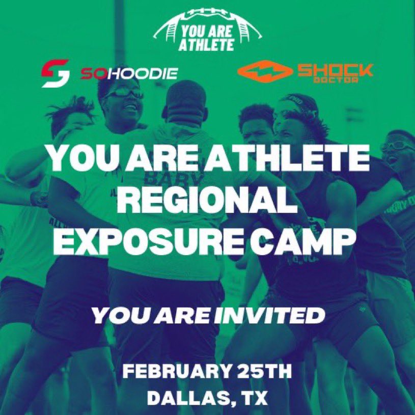 Blessed to receive a invitation to You Are Athletes Regional Exposure Camp <a href="/youareathlete/">You Are Athlete</a> <a href="/ShockDoctor/">Shock Doctor</a>