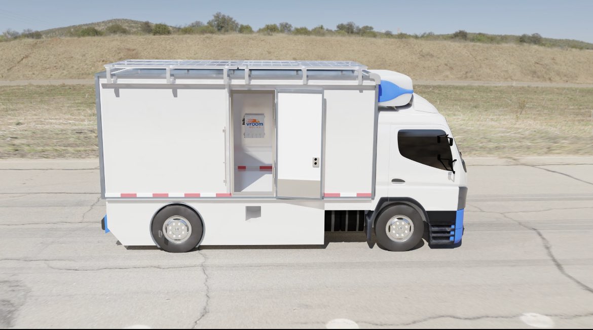 VroomSolar's tweet photo. How cool would a solar powered reefer system be?

#DIYsolar #offgrid #solarpower #solarenergy #solar #solarpanels #cleanenergy #portablepowerstation #sunpower #mobilesolar #remotesolar #evcharging #gosolar #remotepower  #cargocontainers #boxtrucks #trailers #disasterrelief https://t.co/LkHIIDd9R3